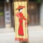 云南纯手工民族特色工艺品 布贴竹丝画竹帘画**壁画挂画装饰画
